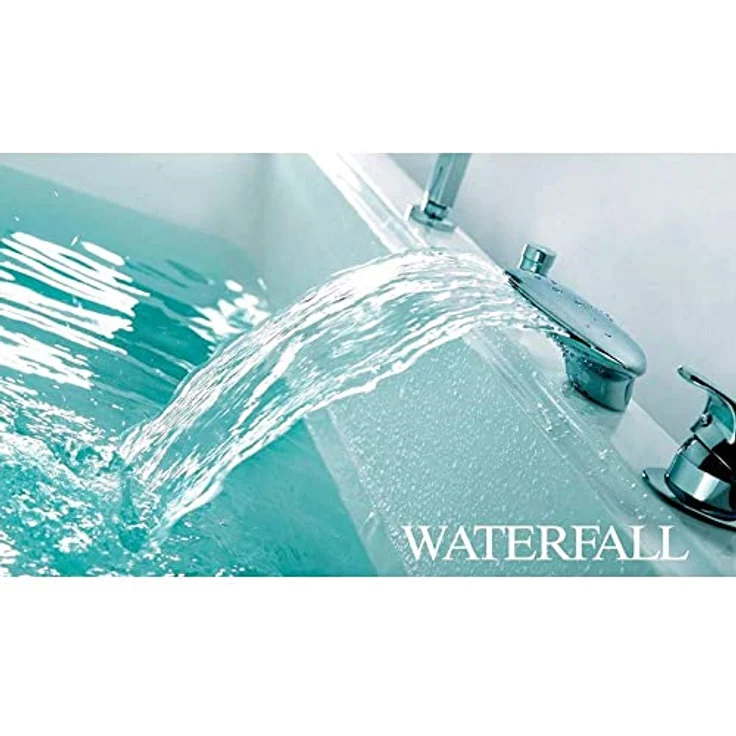 HAK Wasserfall Wanneneinlauf 170mm, massives verchromtes Messing inklusive Anschlusszubehör – Bild 2