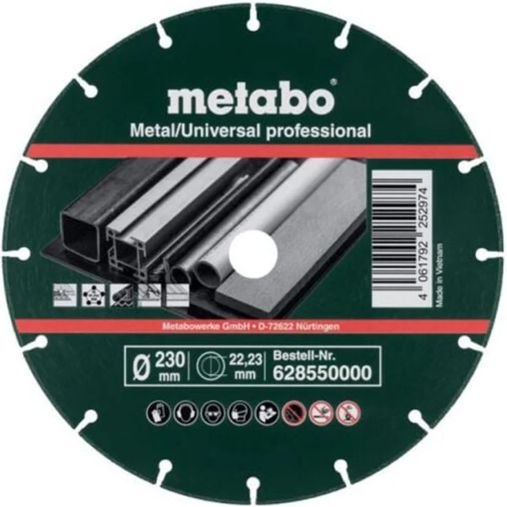 Metabo Diamanttrennscheibe 230x1,6x22,23mm MUP, Vakuum-gelötete für Metall/Universal mit hoher Lebensdauer