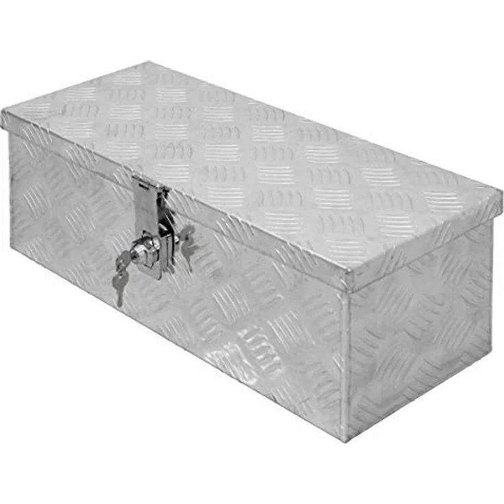 ECD Germany Aluminium Werkzeugbox, abschließbare Transportbox mit 21 Litern Fassungsvermögen, Silber, spritzwassergeschützt – Bild 1