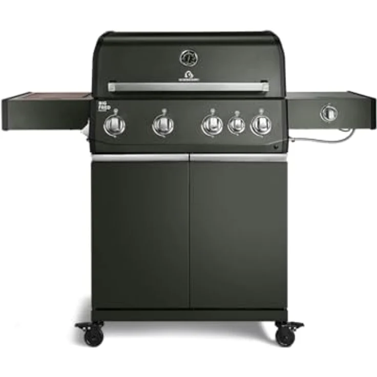 BURNHARD® Big FRED Deluxe, Gasgrill 4-Brenner mit 21,2 kW, Infrarot-Keramikbrenner, Edelstahl-Stabbrenner, Seitenkochfeld, große Grillfläche 70 x 41,5 cm, Piezo-Zündung, Gussrost – Bild 1