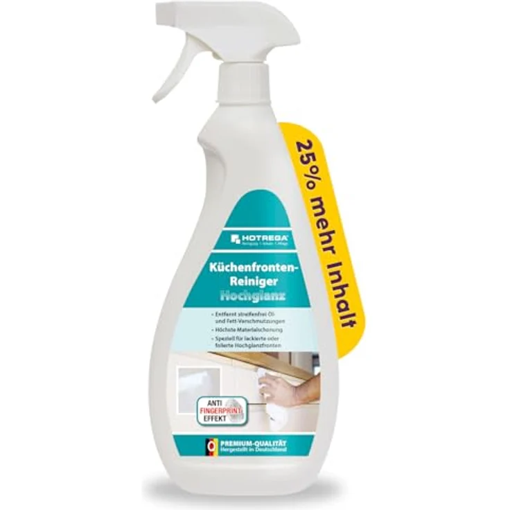 HOTREGA® Küchenfronten Reiniger hochglanz, pH-neutral, fettlösend & streifenfrei, 500 ml – Bild 1