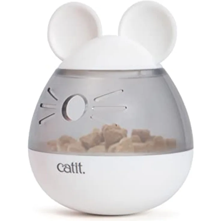 Catit Pixi Snackspender ‎43031, Leckereienspender für Katzen im Maus-Design, selbstaufrichtend mit Schwierigkeitsregler