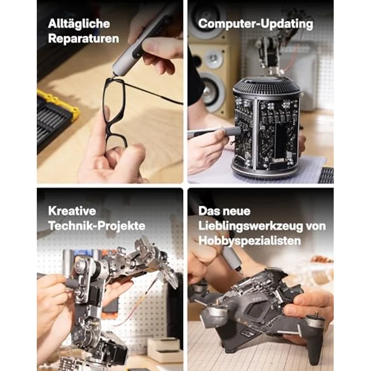 HOTO SNAPBLOQ™ S-A01 Mini Elektro Schraubendreher Set, Magnetische Präzisions-Schraubendreher mit 3 Gängen Drehmoment, Aluminium-Gehäuse, ideal für Reparaturen an Handy, Laptops, Brillen und Uhren – Bild 3