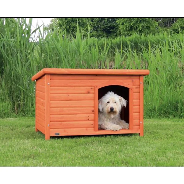 Trixie natura Hundehütte Classic mit Flachdach braun M-L: 104 × 72 × 68 cm
