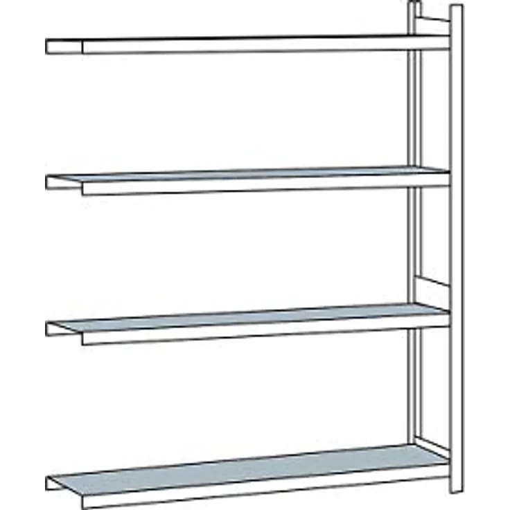 Schulte Weitspannregal, mit Stahlboden, Höhe 2500 mm - Spannweite 2250 mm, Tiefe