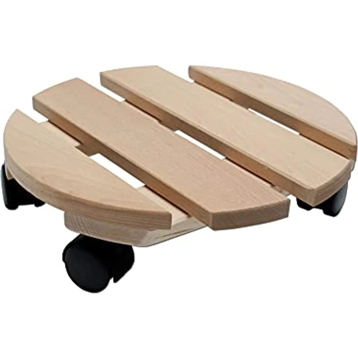 Pflanzenroller Holz MASSIV rund 30 cm bis 120 KG – Bild 2