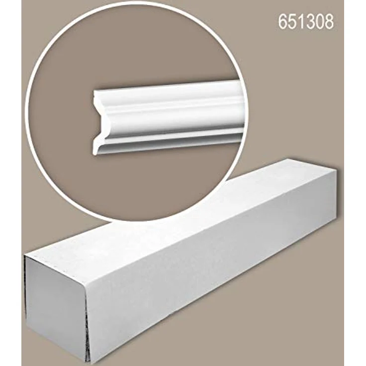 Profhome Zierleiste 651308, Set mit 10 Stk. Wand- und Friesleisten, 20 m, aus extrudiertem Polystyrol (XPS), weiß, für Innen- und Außenbereich – Bild 3