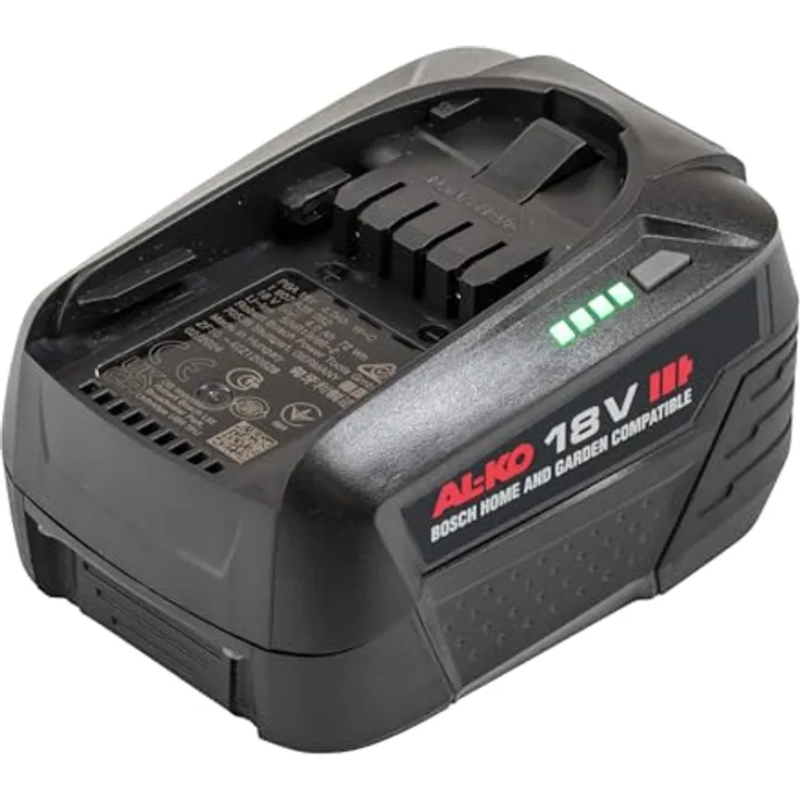AL-KO 18 V Akku B75.5 Li (4.0 Ah), Li-Ion, kompatibel mit Bosch Home & Garden, kein Memory-Effekt, mit Ladestandsanzeige
