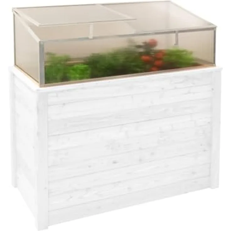 WESTMANN Aluminium Frühbeetaufsatz Genus 100 | Hochbeetabdeckung mit Polycarbonat-Doppelstegpaneelen | Zubehör für Hochbeet Klassik 100 | Silber | 95x62x41 cm