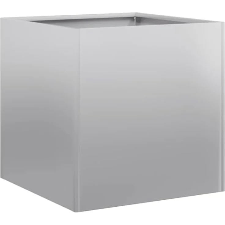 vidaXL Pflanzgefäß 40x40x40 cm Stahl verzinkt, Hochbeet mit viel Platz für Pflanzen, Outdoor Pflanzkübel in natürlicher Optik - Garten-Garten-Pflanzkübel, Blumenkasten – Bild 1