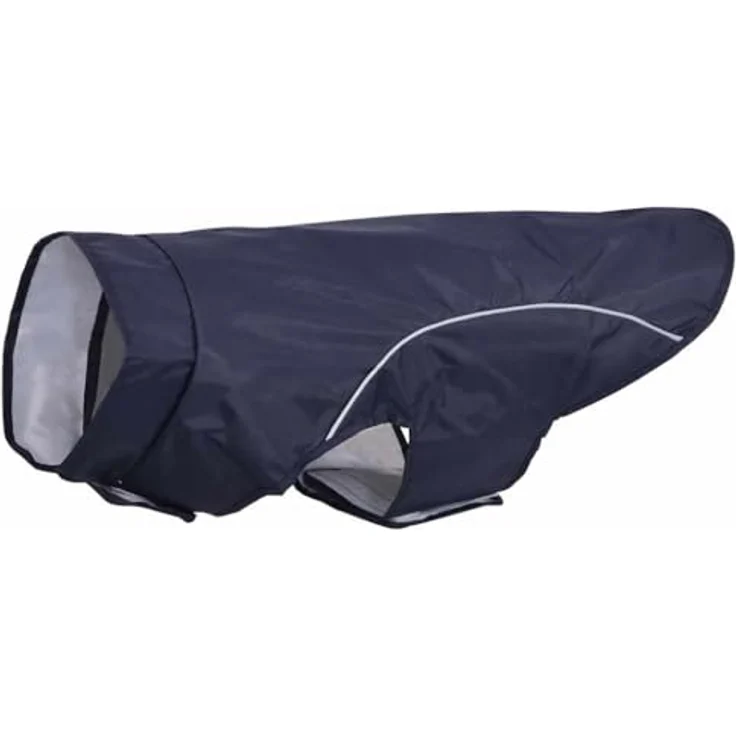 vidaXL Hunde Regenmantel XL, wasserdichter Hundemantel aus Polyester mit Reflexstreifen, marineblau, leicht zu tragen und maschinenwaschbar – Bild 1