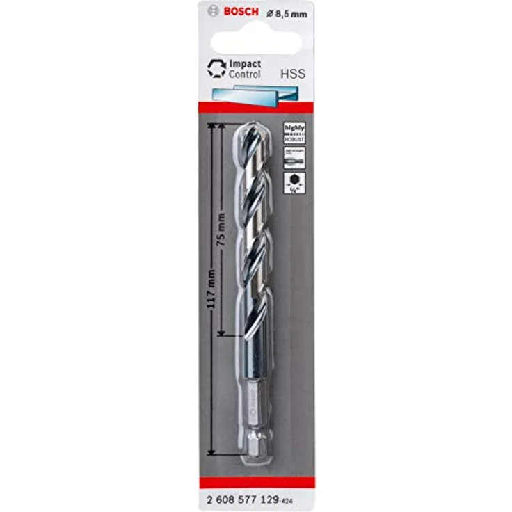 Bosch Accessories HSS-Spiralbohrer 8.50 mm, robust für Metallverarbeitung, Gesamtlänge 117 mm, 1 St. – Bild 1