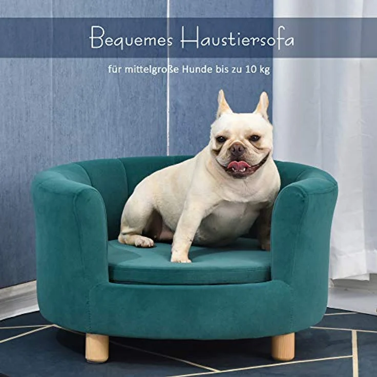 Pawhut Hundesofa mit Weichem Bezug Rundes Hundebett Haustiersofa mit Holzbeinen 65 x 64 x 37 cm - Preisvergleich – Bild 4