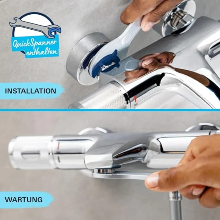 Grohe Start Brausearmatur 24208002, Wandmontage mit Metallhebel, GROHE SilkMove Keramikkartusche, temperaturbegrenzt, chrom – Bild 7