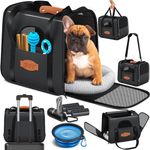 Lovpet Tiertransportbox, Hundebox Hundetasche 2in1, Tragetasche für Hunde und Katzen bis 7 KG, inkl. Seitenfach und Faltnapf, weiches und wärmendes Fleecematerial, blau - Preisvergleich