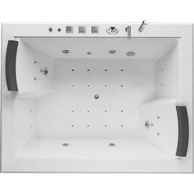 Jet-Line Whirlpool-Badewanne Whirlpool XXL 2 Personen BABILON weiss, mit Unterwasserbeleuchtung und kratzfestem Sanitäracryl
