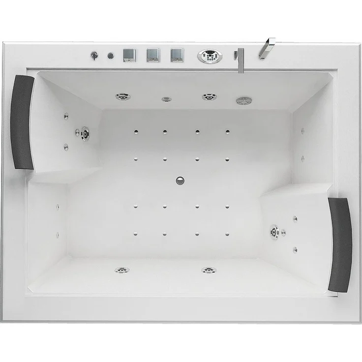 Jet-Line Whirlpool-Badewanne Whirlpool XXL 2 Personen BABILON weiss, mit Unterwasserbeleuchtung und kratzfestem Sanitäracryl