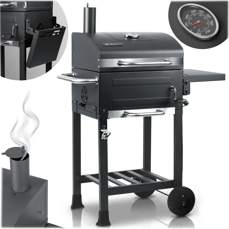 Berdsen BD-894 Holzkohlegrill, pulverbeschichteter Stahl, einfache Montage, ideal für Garten und Camping