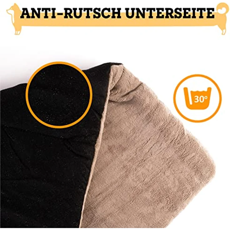 vitazoo Hundedecke waschbar in grau in 70 x 100 cm – Thermodecke/Hundekissen – für ausgewachsene Hunde, Welpen und auch Katzen – weich und flauschig – Bild 3