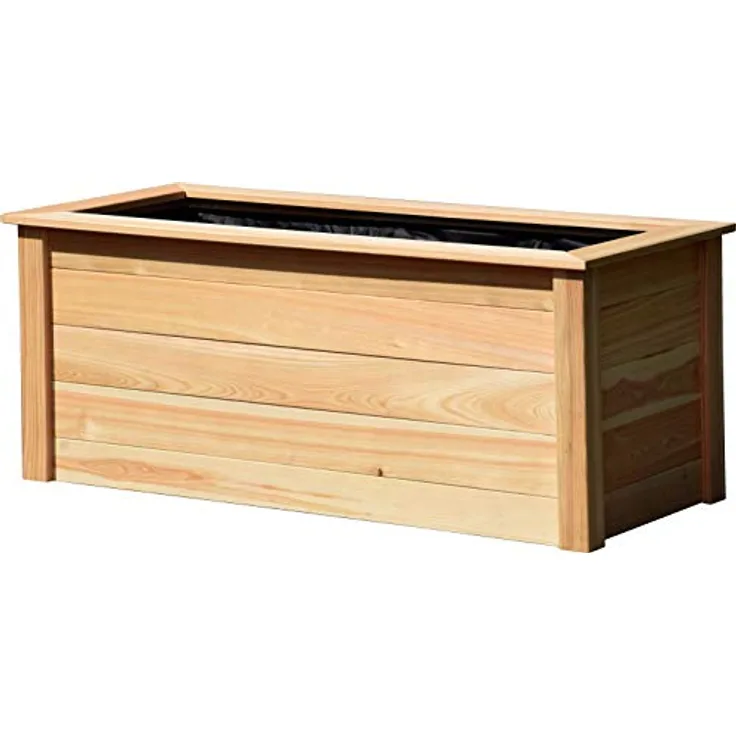 dobar® 58285FSCe Hochbeet XL Douglasie | Großes Kräuterbeet aus Holz | XL Salatbeet inklusive Pflanzfolie | Gemüsebeet für Garten/Terrasse/Balkon | Pflanzbeet zur Anzucht | 150 x 60 x 65 cm | Natur