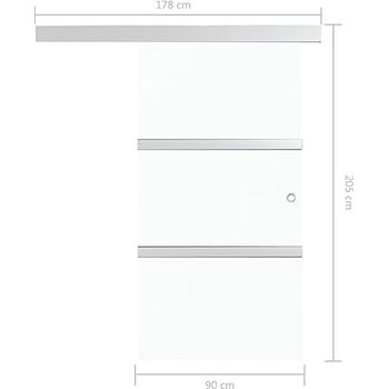 VidaXL Schiebetür Aus Glas – 102,5x205 Cm, Mattierte ESG-Glasscheiben, Aluminium-Rahmen Gold, Für Innenräume, Inkl. Zubehör