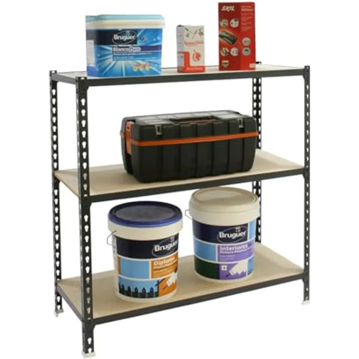 Simonrack Simonclick Maderclick Mini, Metallregal steckbar, Anthrazitgrau, 90 x 80 x 40 cm, 3 Böden, Traglast 150 kg pro Boden – Bild 7