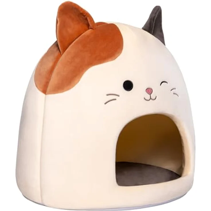 Squishmallows Katzen- oder Kleinhundhaus (Cam-Katze), bequemes herausnehmbares Kissen, weiche Stoffe, liebevolle Details, Squishmallows Stil – Bild 2