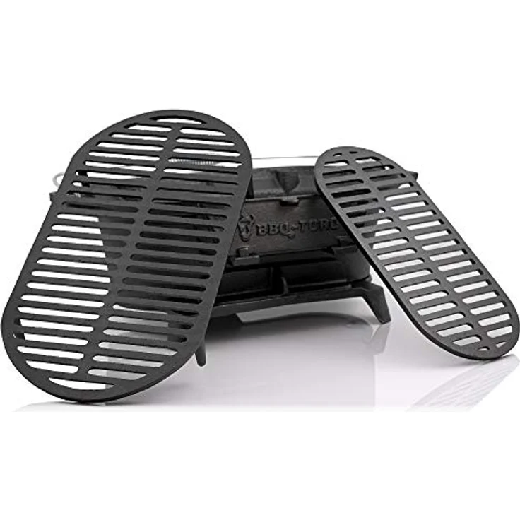 BBQ-Toro Gusseisen Grilltopf mit Grillrost | 50 x 25 x 23 cm | Hibachi Style Holzkohle Campinggrill – Bild 5