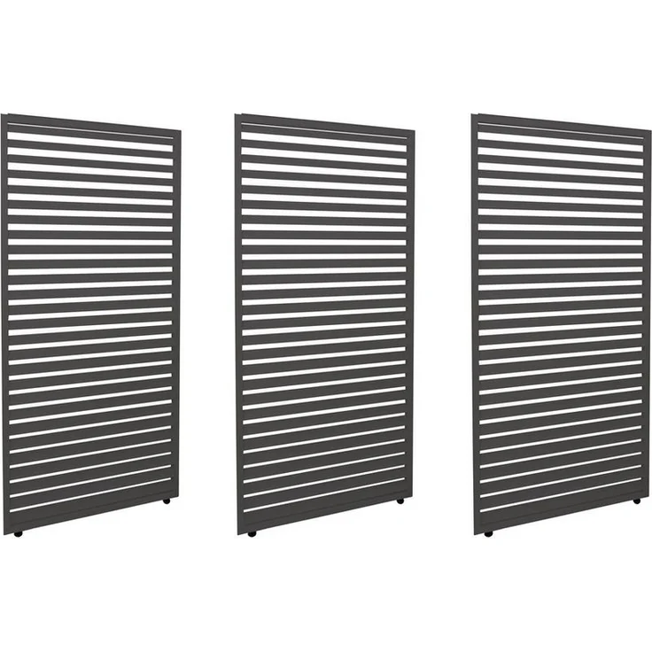 PROREGAL® Pavillonseitenteil 3er-Set Aluminium Paneele, sturmfest bis 100 km/h, Sicht- und Windschutz, anthrazit, 271x204 cm