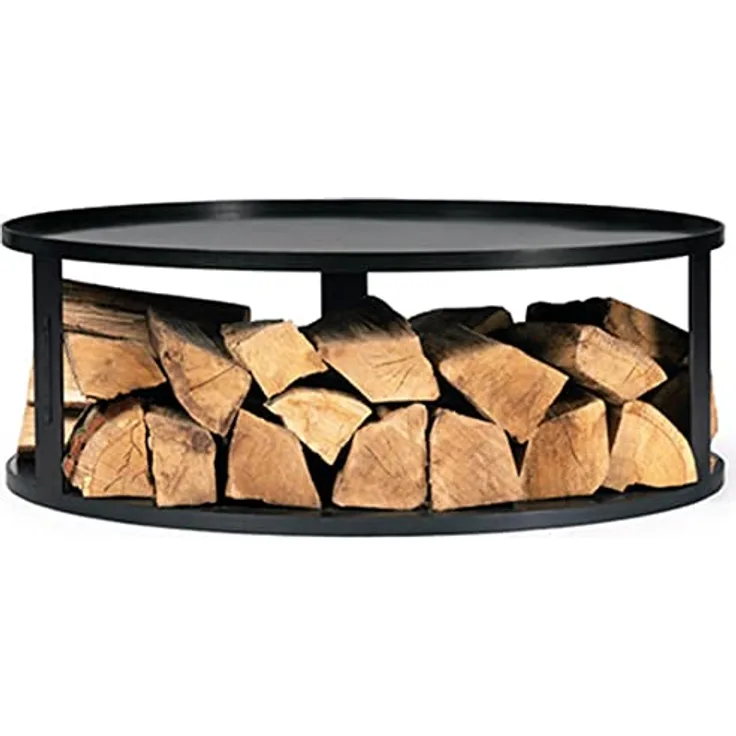 CookKing Feuerschalenbasis Ø 62 cm mit Holzlager, robuster Stahl, handmade in Europe