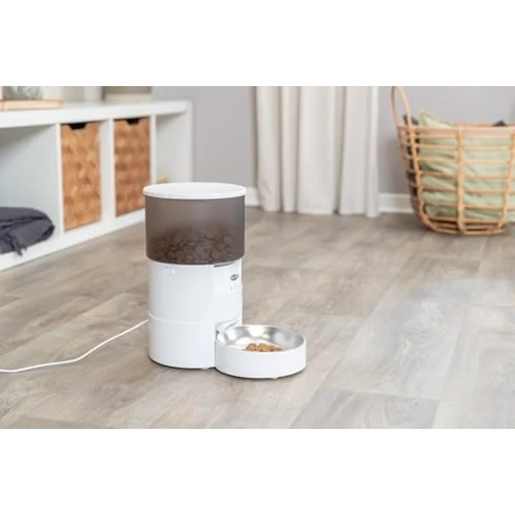 Trixie Automatic Food Dispenser TX-S Smart, 3L Futterautomat aus ABS, weiß, flexibler Betrieb über Stromnetz oder Batterien – Bild 4