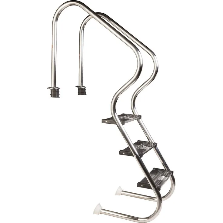 Mountfield Edelstahlleiter COMFORT 3-Stufen, aus AISI 304 Edelstahl, hohe Stabilität