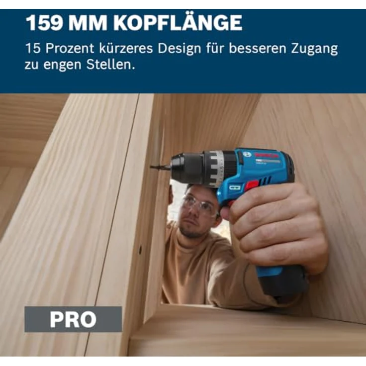 Bosch Professional Akku-Schlagbohrschrauber GSB12V-31, 12V, inkl. 2x Akku GBA, 25-teiliges Schrauberbit-Set, Werkzeugtasche – Bild 3