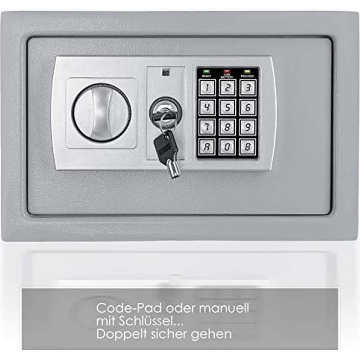 KESSER Tresor Safe Elektronik-Zahlenschloss 31x20x20cm LED-Anzeige Stahlbolzen Silber – Bild 2