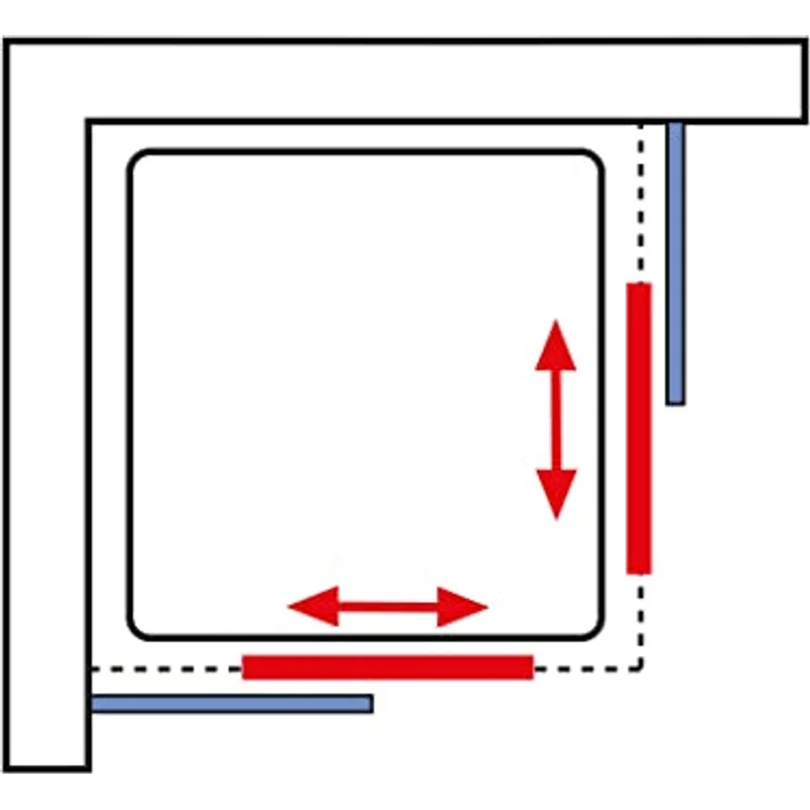 Schulte Duschkabine Corner Eckeinstieg mit Silberfarbenen Schiebetüren, 4 mm Sicherheitsglas (ESG) Klar, 90x90 cm, Montage auf Duschwanne oder Fliese – Bild 4