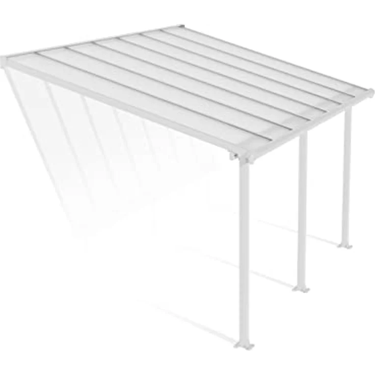 Canopia by Palram Terrassenüberdachung Alu Olympia 3X4.25 Polycarbonat Hohlkammerplatten Pergola 425 x 295 cm Weiss zur Überdachung ihrer Terrasse – Bild 1