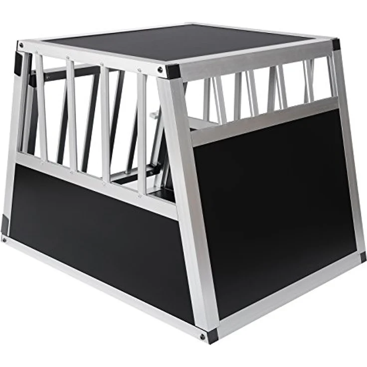 EUGAD Tiertransportbox, Hundetransportbox Alu Reisebox 69x54x50 cm Schwarz, gute Belüftung und Kunststoffschutz - Preisvergleich – Bild 4