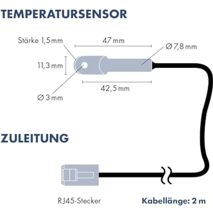H-Tronic Temperaturschalter TS 125, programmierbares Thermostat mit Temperaturregelung von -55 °C bis +125 °C, Heiz- und Kühlbetrieb, 3000 W, inkl. 2 m Temperatursensor – Bild 4