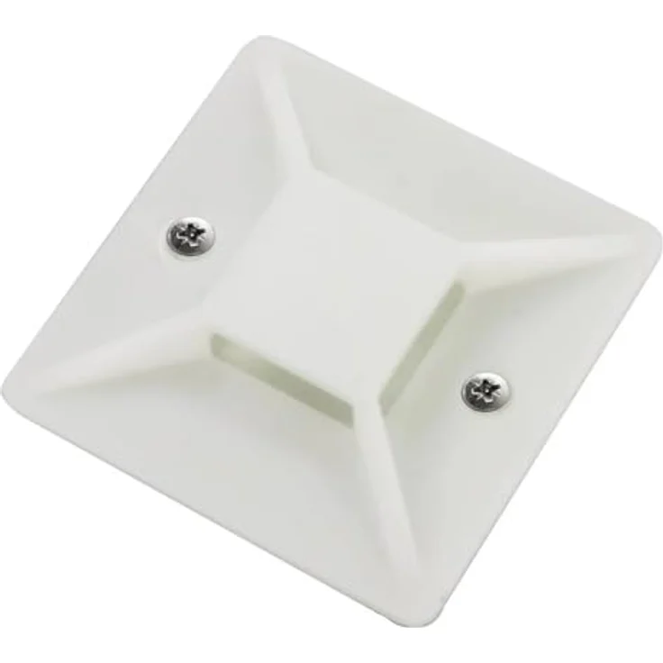 20er Set Klebesockel für Kabelbinder Weiß 18 x 18 mm - 20 Stück Befestigungssockel Selbstklebend und mit Schraubstellen | Kabelschelle Klebepads | Kabelbinderhalter | Montagesockel Set – Bild 4