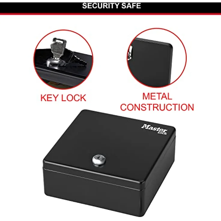 Master Lock Schlüsselschrank oder Geldkassette [Sichern Geld oder Schlüssel] [Münzbrett] KDS1EURHRO, 7,5 cm x 17 cm x 17 cm – Bild 3