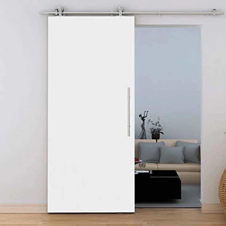 inova Holz-Schiebetür Komplettset Weiß 900x2065mm Vollspan Holz-Tür, Lauf-Schiene, Schiebetür-Beschlag Soft-Close Star – Bild 1