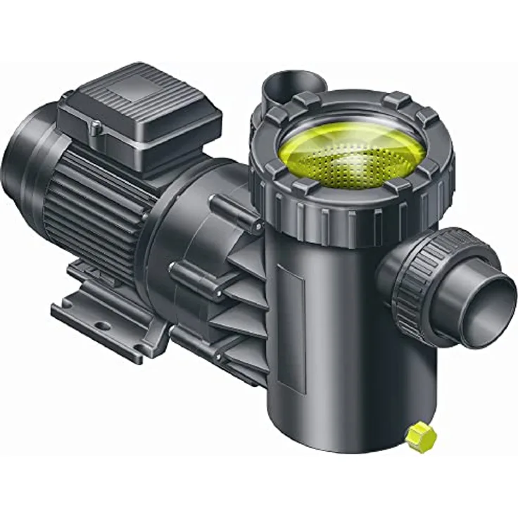 Aqua Technix AQUA MAXI 10, Pool-Filterpumpe mit 10m³/h und integriertem Fasernfänger, Made in Germany