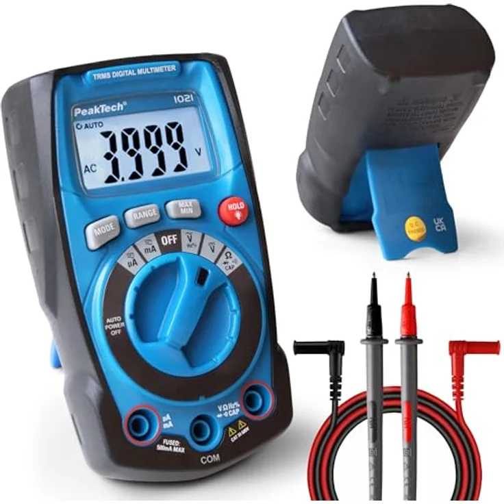 PeakTech P 1021, Digital Multimeter mit 4000 Counts, TRMS, automatische Bereichswahl, robustes Gehäuse – Bild 1