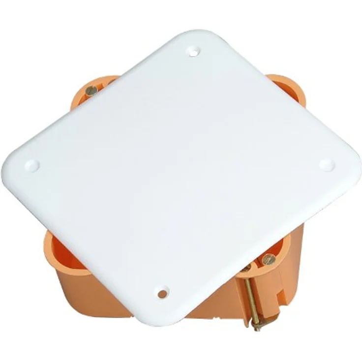 Kopp Abdeckrahmen 349300005, quadratisch, orange, für Verbindungsdose/-kasten mit 8 Einführungen und 45 mm Innentiefe – Bild 1