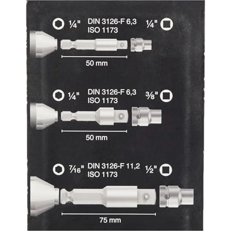 Wera Verbindungs-Set, 1/4", 3/8", 1/2", 6-Kant, Bithalter für Steckschlüsseleinsätze – Bild 5