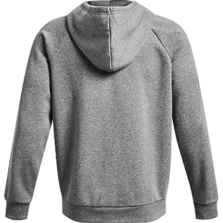 Under Armour Rival Fleece Full Zip Kapuzenjacke Herren, graues Fleece-Material, Rippstrick-Bündchen, Kapuze mit Tunnelzug, XXL – Bild 6
