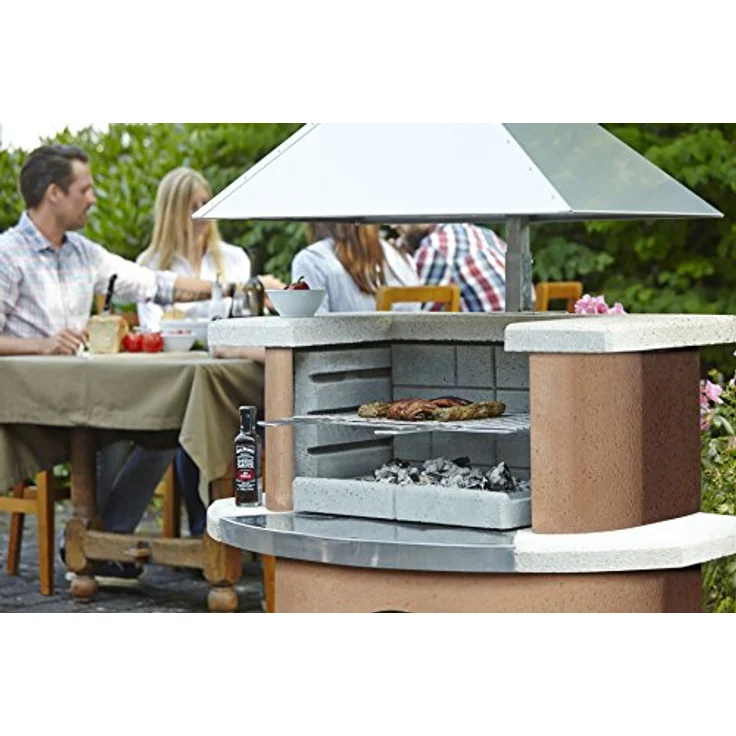 Buschbeck Holzkohlegrillkamin Kampen, weiß/terra, 65 x 110 x 210 cm – Bild 3