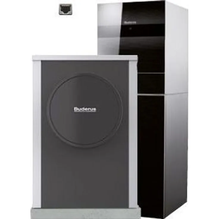 Buderus Logatherm Wärmepumpe WLW196i-2-6, 6 kW Luft-Wasser-Wärmepumpe mit Hydrauliktower Silent Plus, schwarz, R410A, A7/W35