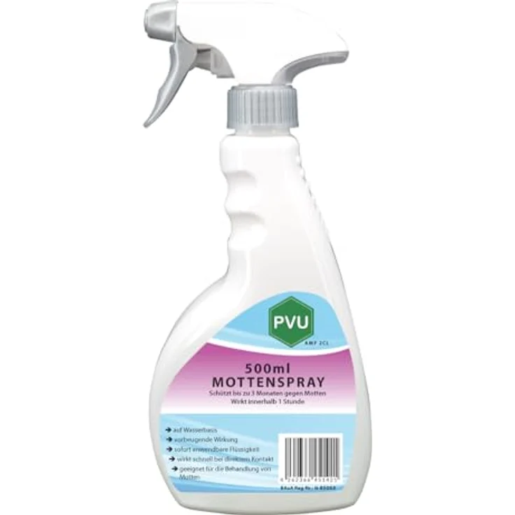 PVU Mottenspray 500ml | mottenschutz für kleiderschrank | Alternative zu kleidermottenfalle | Anti motten Spray auf Wasserbasis – Bild 1