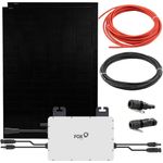 FOX ESS Balkonkraftwerk mit 800W Solarpanel, Halterungen, M1-800-E 0,8kW, TopCon 440 Watt Full Black, PV-Anlage für Balkon und Garten, monokristalline Zellen, Glas-Glas Konstruktion